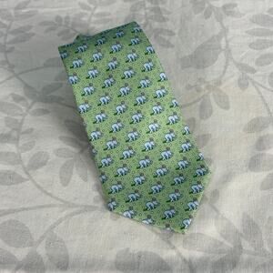 Vineyard Vines Republican Elephant Tie Green Uncle Sam Hat 100% Silk NWT